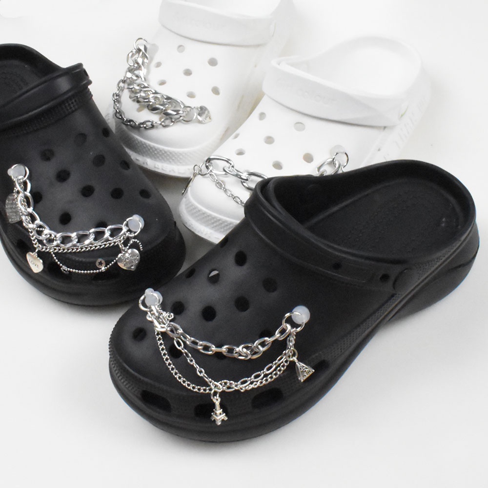 Phụ Kiện Dây Xích Gắn Trang Trí Giày Bằng Kim Loại Kiểu Mặt Trăng Jimbits croc Độc Đáo