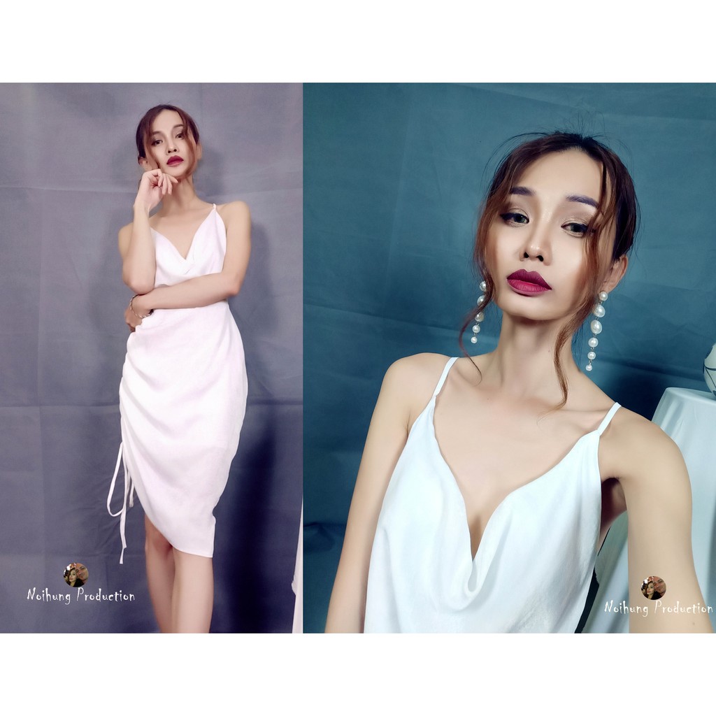 VÁY ĐẦM ĐI DỰ TIỆC DÁNG ÔM BODY SEXY HOTGIRL CỔ ĐỔ BIGSIZE 40-80KG 2 HAI DÂY RÚT DÂY PARTY BAR ĐẸP RẺ XỊN S M L XL XXL | BigBuy360 - bigbuy360.vn