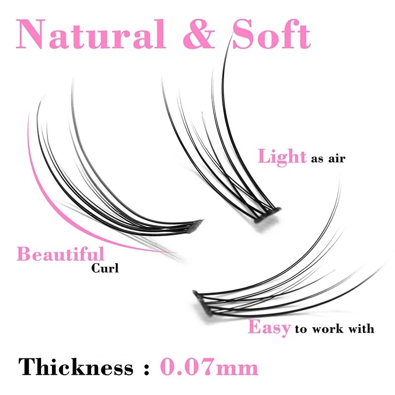 [Hàng mới về] Hộp lông mi giả dáng chữ A phong cách 3d dày dặn bằng lụa kiểu cong quyến rũ