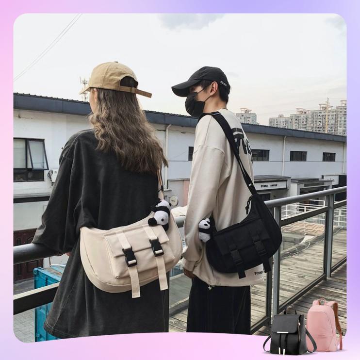 Túi đeo chéo Canvas unisex cá tính chống thấm nước mới