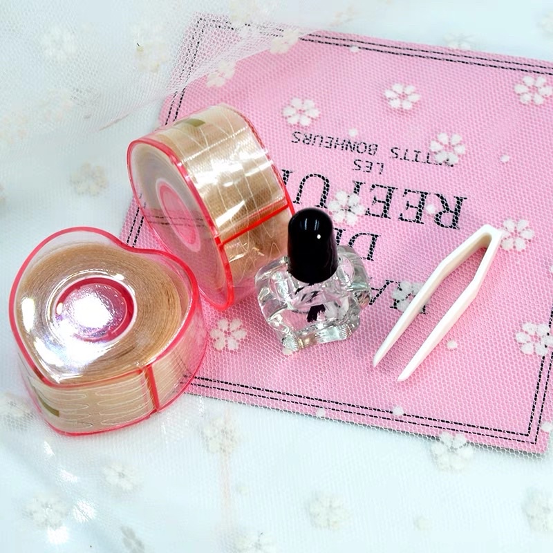 Set cuộn kích mí lưới nhiều size kèm keo và nhíp gắp