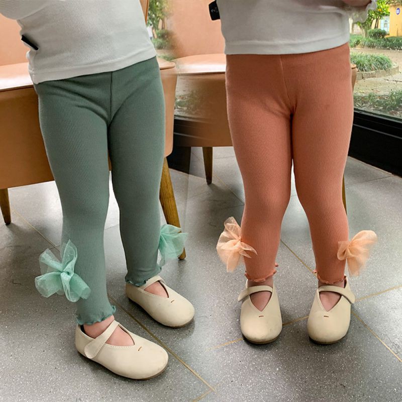 Quần Legging Đính Nơ Dễ Thương Thời Trang Cho Bé Gái