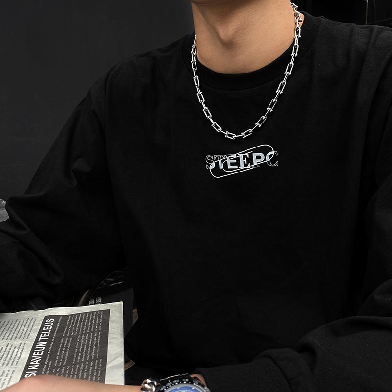 Vòng cổ thép titan dạng chuỗi xích cá tính