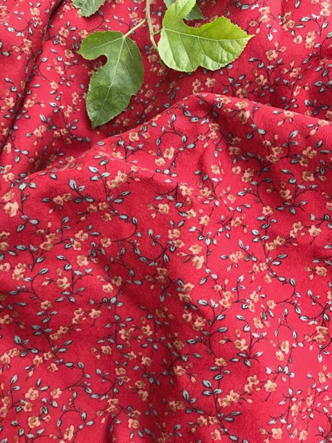 Vải thô cào bông hoa hồng leo