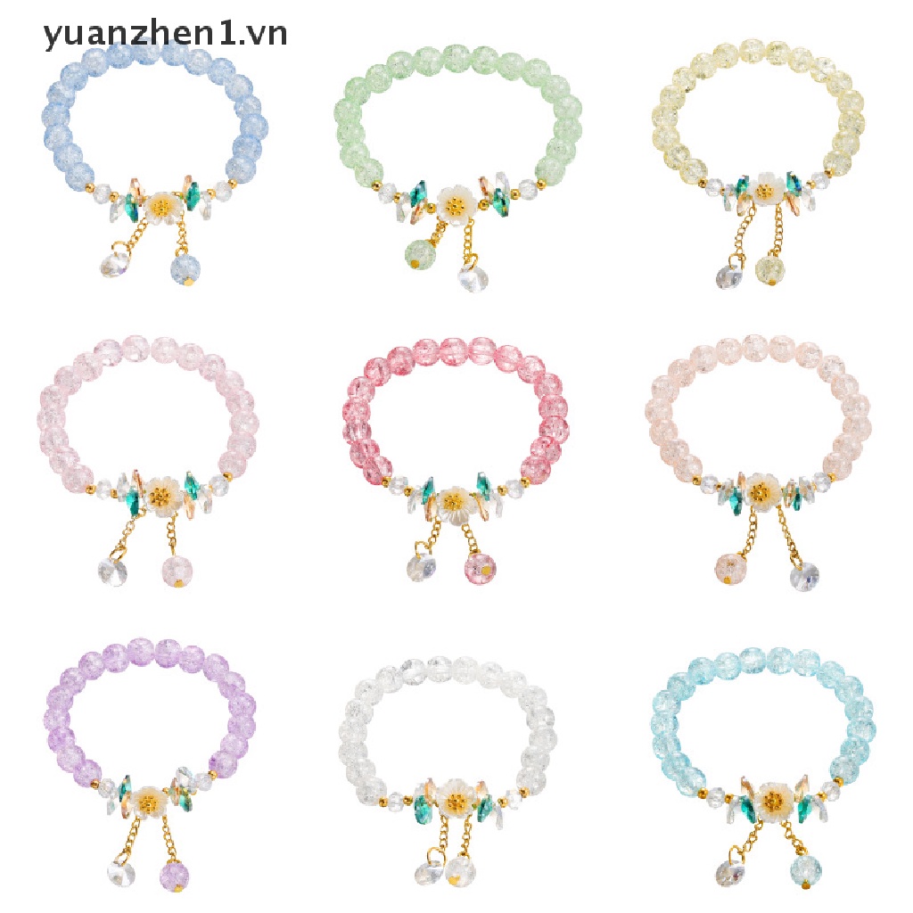 Vòng Tay Dây Co Giãn Xỏ Hạt Pha Lê Nhiều Màu Phong Cách Bohemian