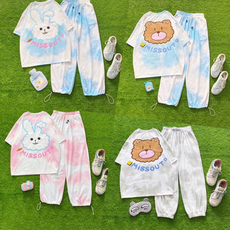 Set Loang Gấu LongPant-OverTee Ảnh Thật