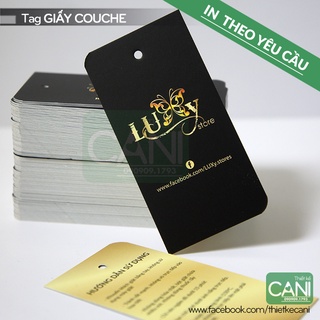 500c In theo yêu cầu Thẻ Tag giấy treo quần áo Bo 4 góc hoặc bo 2 góc Tem treo