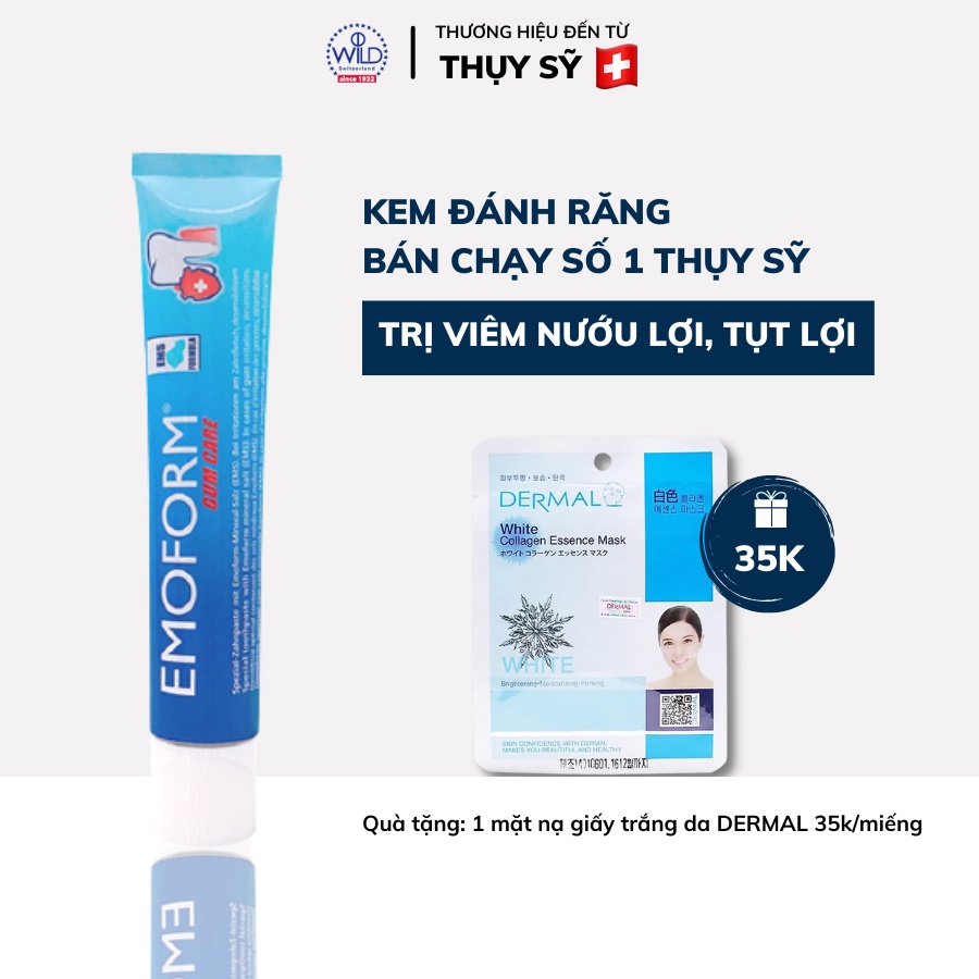 Kem Đánh Răng Hỗ Trợ Chống Chảy Máu Chân Răng, Nướu Lợi EMOFORM GUMCARE 50ml [ CHÍNH HÃNG THỤY SỸ ]