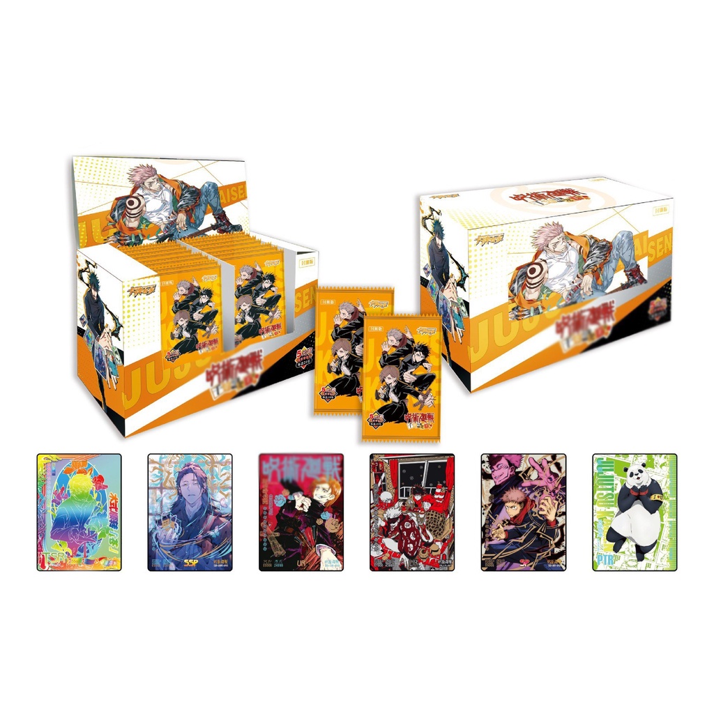 Set card thẻ nhân phẩm Jujutsu Kaisen Naruto One Piece Kimetsu no yaiba Jojo Conan anime chibi gacha may mắn