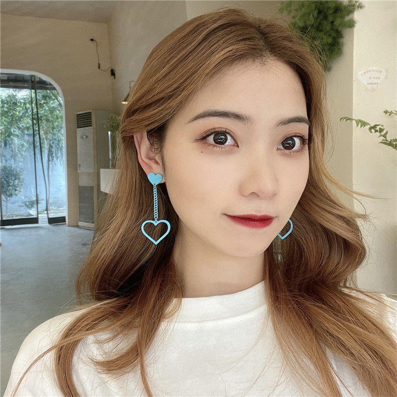 Fashion 2021 Color Heart Earrings For Women