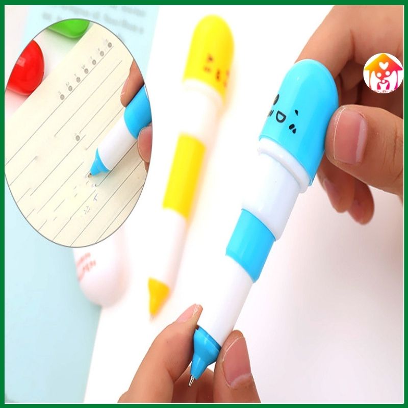 Bút bi emoji hình viên thuốc phong cách Hàn Quốc cực đáng yêu