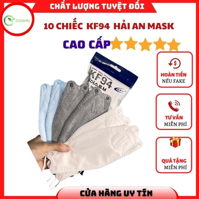 [SALE SỐC] Khẩu Trang  KF94 Hải An mask 4D Y Tế Xuân Lai Chất Dày Dặn Quai Bền Dáng Đẹp Ôm Sát Mặt Gói 10C