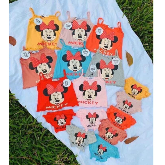 bộ ngủ 2 dây hoạt hình mickeyyy siêu cute cho bé gái