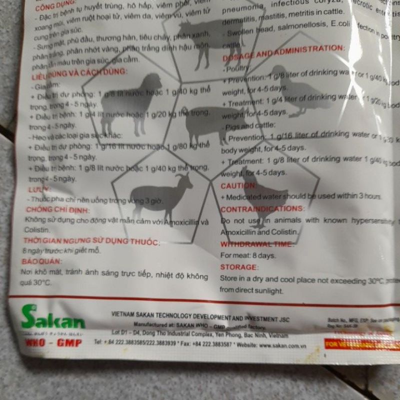Amox 50% amox 500 thú y việm ruột hoai tư, ho hen sựng phu đầu, phân xanh trắng, cozya, tu huyệt trùng lợn gà vịt ngan