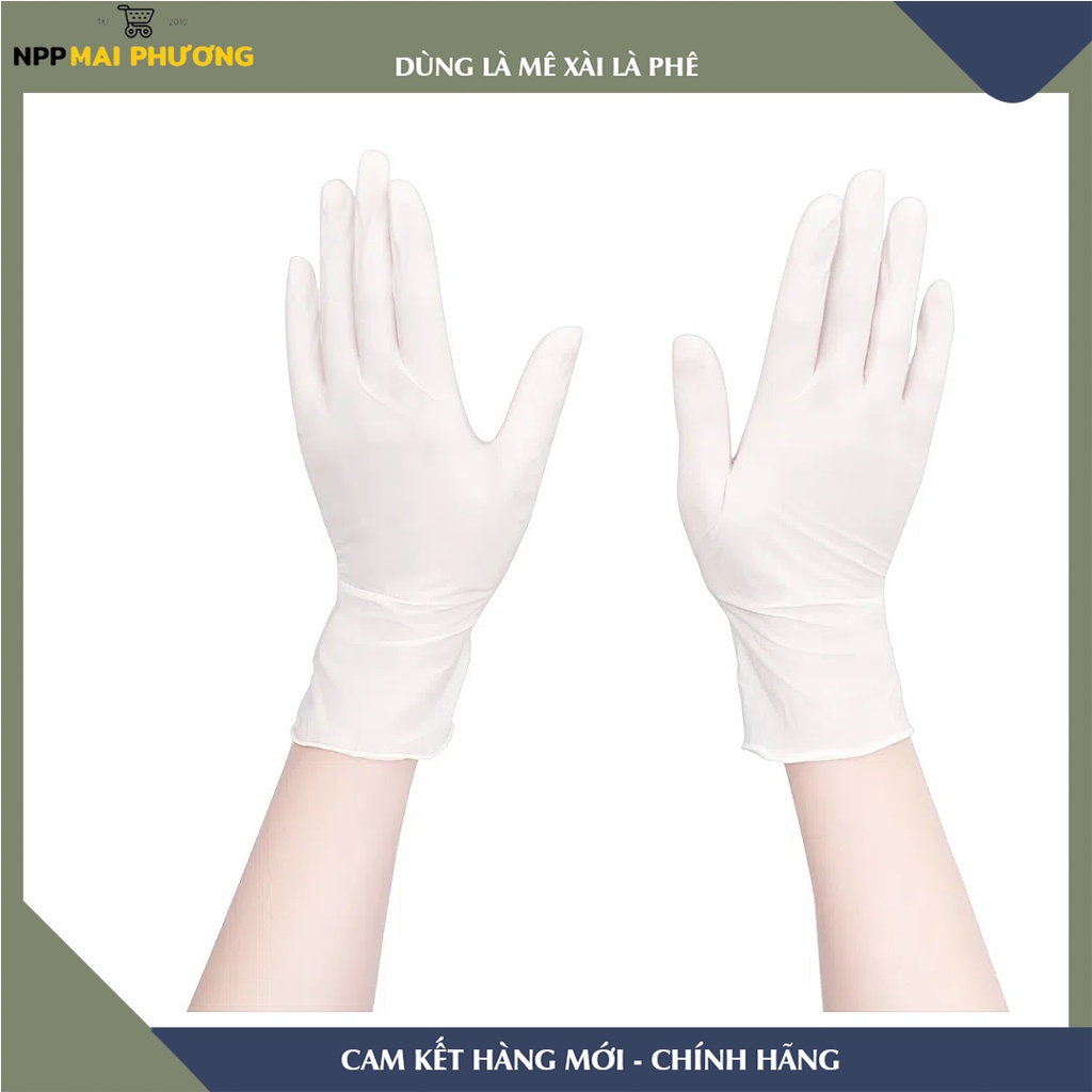 Găng Tay Cao Su Y Tế Vglove Có Bột Hộp 100 chiếc
