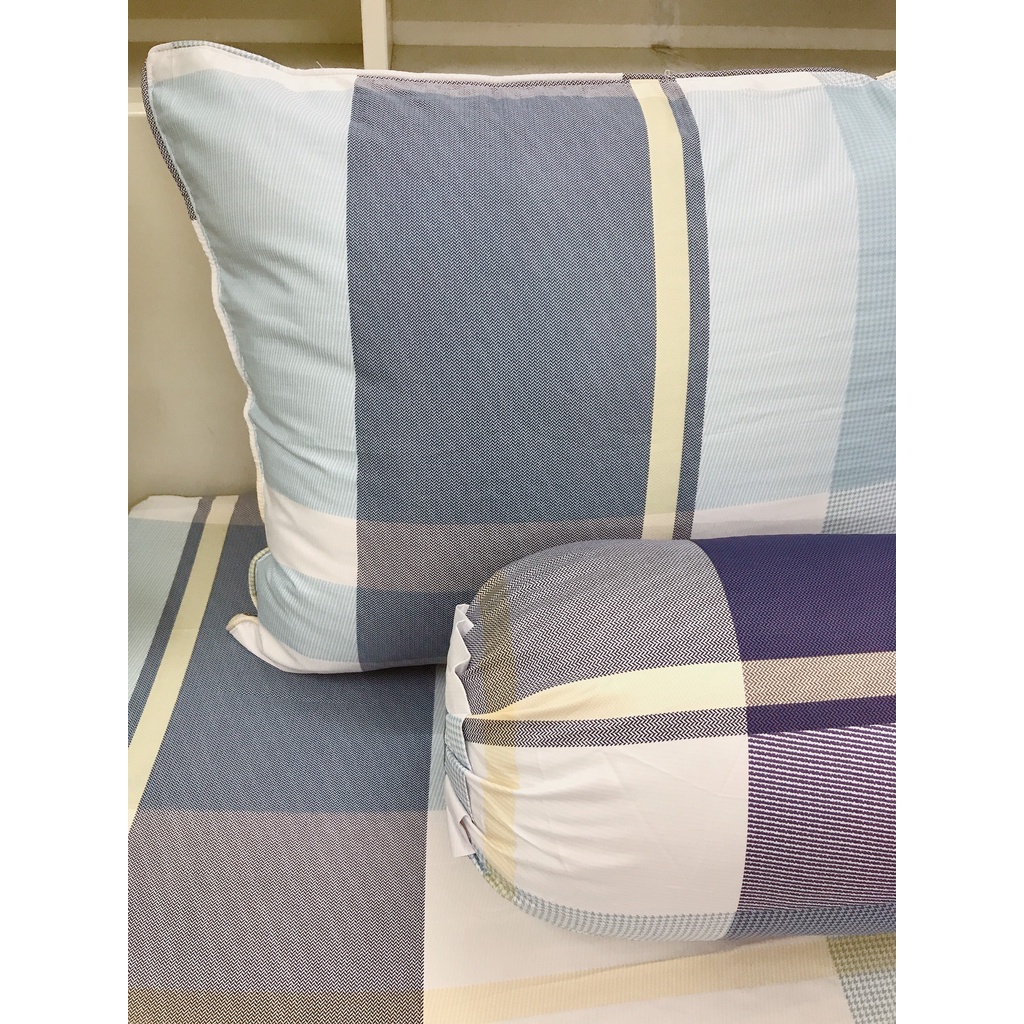 Bộ Chăn Ga Gối Drap Giường Lụa Tencel 60s - Sọc BB. Chống nhăn - kháng khuẩn - mềm mịn mát