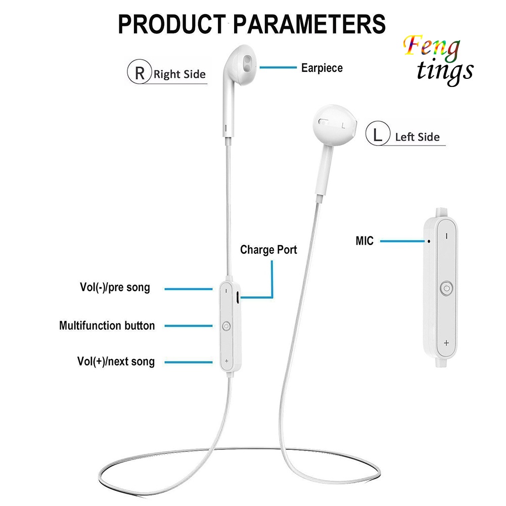 【FT】Bluetooth 4.2 Wireless Stereo In-Ear Sports Headphone Earphone for Android iOS