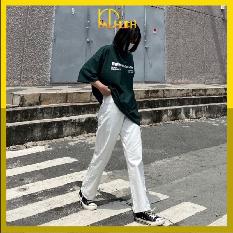 Áo thun tay lỡ form rộng EIGHTEEN vải cotton dày dặn bao đẹp