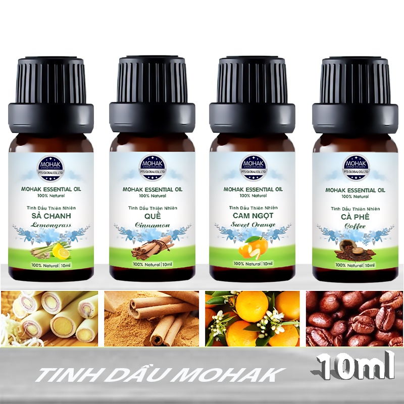 Tinh dầu nguyên chất Mohak 18 mùi nhập khẩu Ấn Độ, đã kiểm định chất lượng, thơm phòng, treo xe, đuổi muỗi hiệu quả