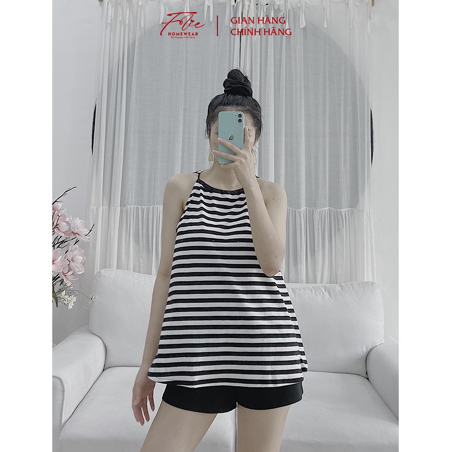 [Chính hãng]FolieHomewear Đồ bộ mặc nhà áo yếm quần short chất liệu thun cotton FB105.2