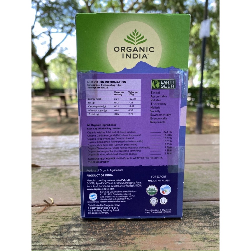Trà Tulsi Sleep Organic India cải thiện chứng mất ngủ