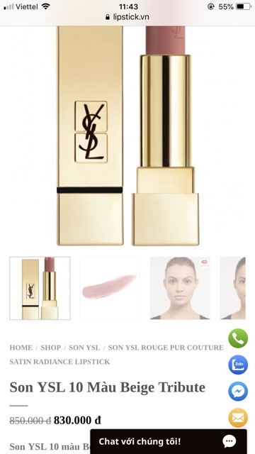 Son YSL màu 10 / auth sale 550 full size