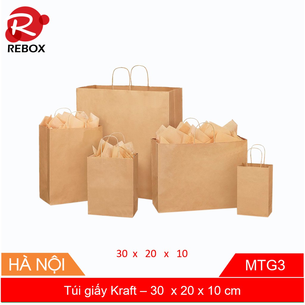 30x20x10 - Combo 50 túi giấy Kraft giá ưu đãi