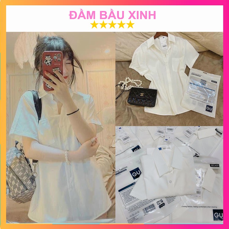 Áo Sơ Mi Nữ Ngắn Tay Thoáng Mát Túi Zip Áo Chất Cotton Chuẩn GU Có Túi Trước Ngực
