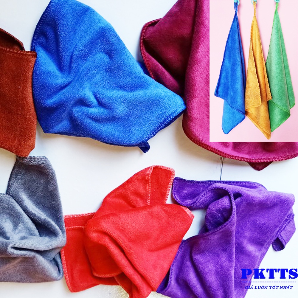 Khăn lau đa năng sợi tổng hợp Microfiber 50x25 và 30x30 siêu mịn mềm mại