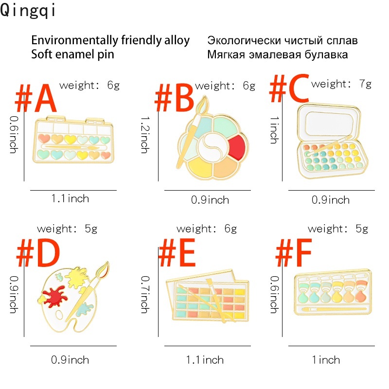 Trâm cài áo Miss Zoe hình bảng màu nước hoạt hình nhiều kiểu tùy chọn phong cách dễ thương