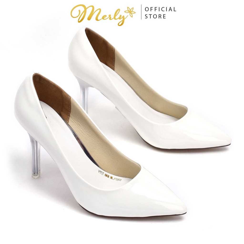 Giày cao gót nữ gót trong Merly 1207, Giày cao gót 9cm, Giày cao gót nữ big size