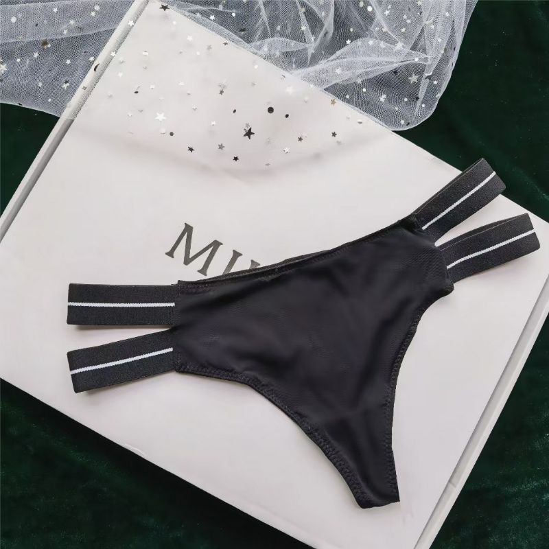 Quần lót nữ lọt khe dây đôi Cotton thoáng khí quyến rũ, quần chip màu đen Lolita sexy hông 78-95cm M35 | BigBuy360 - bigbuy360.vn