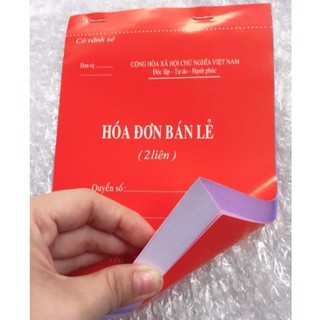 Hóa đơn 2 liên 100 tờ dày dặn rõ nét, có rãnh xé
