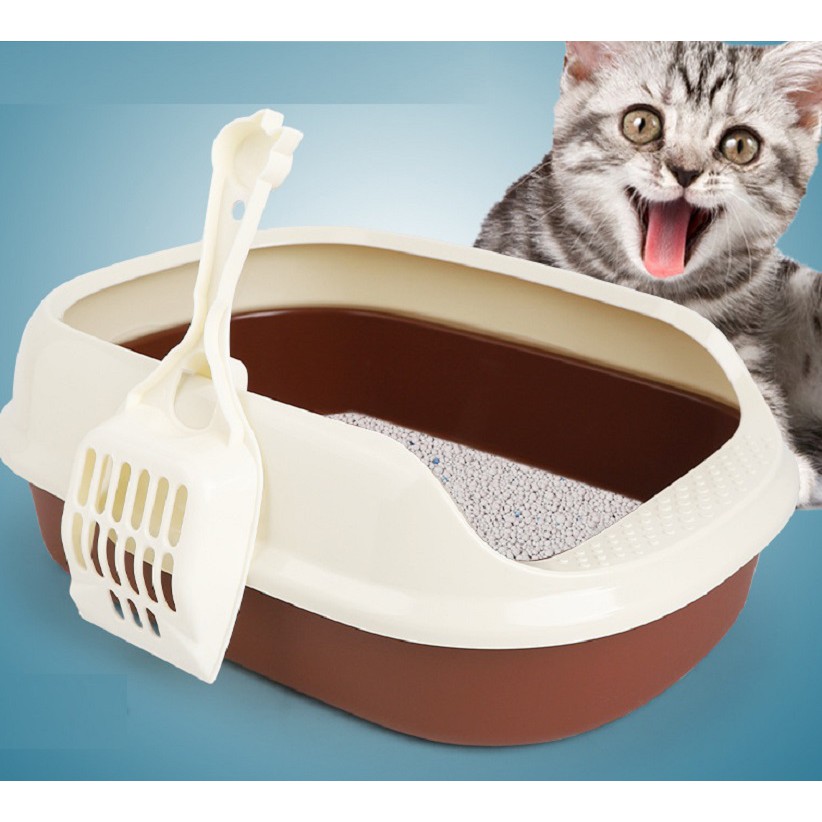 Khay vệ sinh có tay cầm cho mèo + Tặng kèm xẻng
