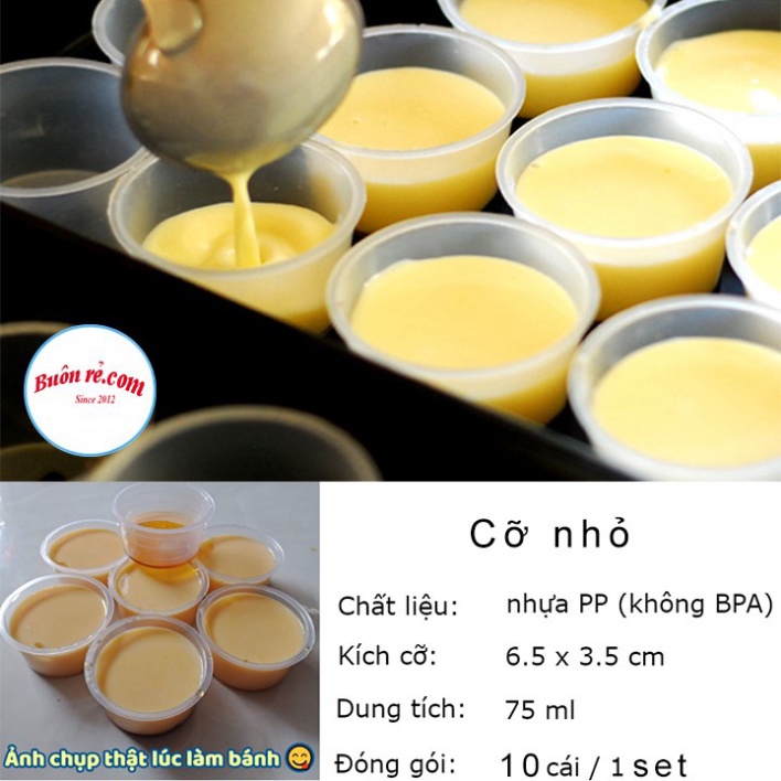 Hot hũ làm bánh flan , làm hộp sữa chua , làm caramen hình tròn trụ kèm nắp 65ml
