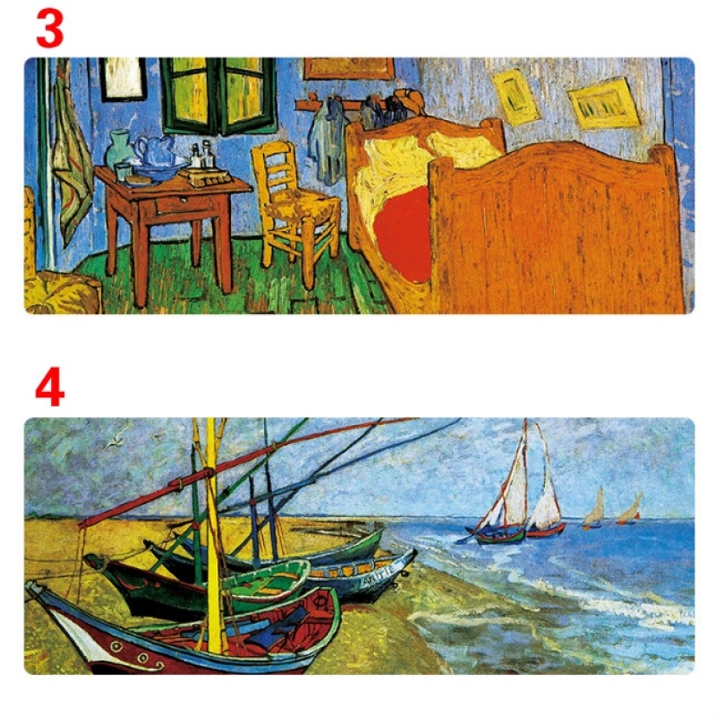 Thảm Lót Chuột Chơi Game Chống Trượt 400x900 X 3mm In Hình Tranh Sơn Dầu Van Gogh
