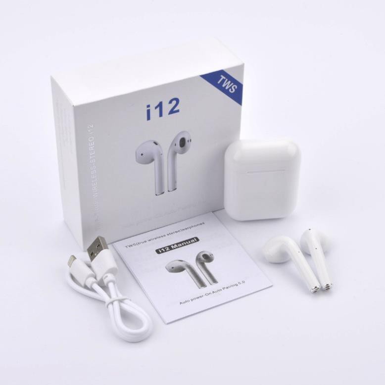 Tai Nghe i12 TWS Bluetooth 5.0 True wireless -chuyên Gaming -dành cho điện thoại