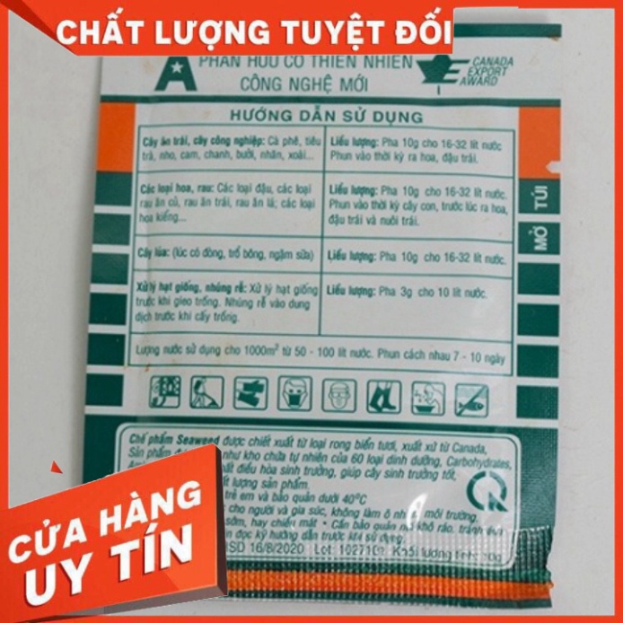 Phân Bón Lá SEAWEED Rong Biển Canada, Phân Hữu Cơ Khoáng - Amino Rong Biển 50g - Nhà thuốc An Khang