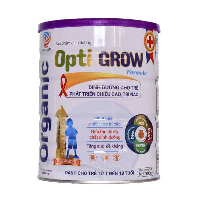 Sữa bột dinh dưỡng cho trẻ Opti Grow - Trẻ Phát triển chiều cao, trí não - Lon 900gr