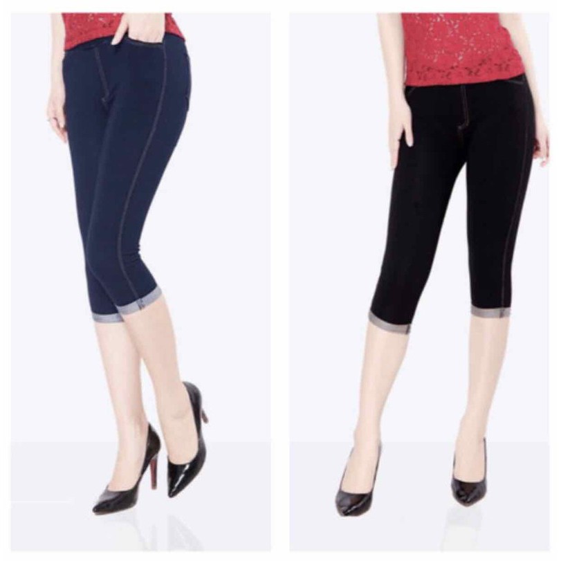 Quần lửng legging giả jean hàng cao cấp 2 da | BigBuy360 - bigbuy360.vn