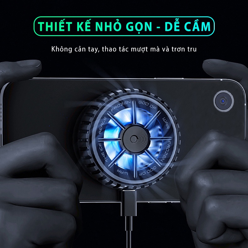 Quạt tản nhiệt điện thoại sò lạnh MEMO CX-A2 từ tính gaming đèn led RGB làm lạnh nhanh nhỏ gọn phù hợp chơi game MOBA