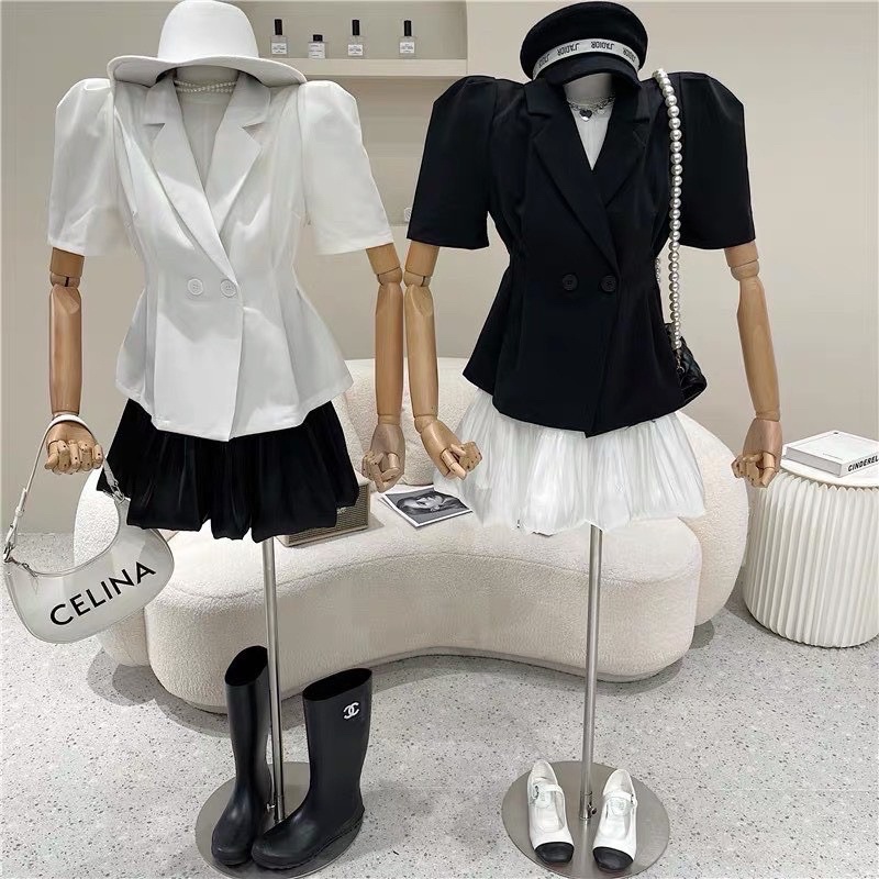 SET ÁO VEST CHÂN VÁY BỒNG Đen Trắng | BigBuy360 - bigbuy360.vn