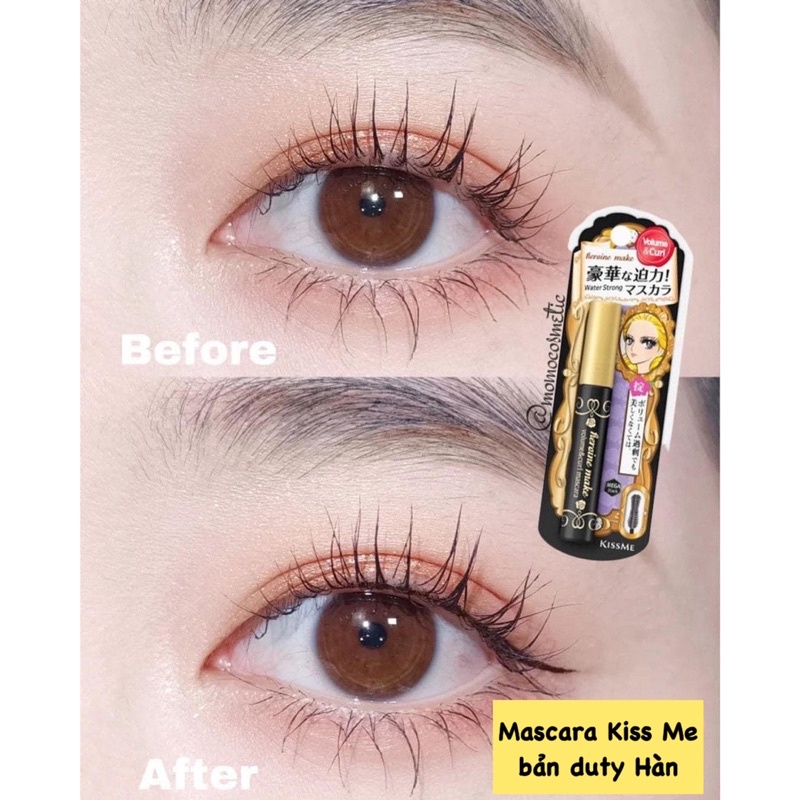 Chuốt mi Mascara Kiss Me Heroine cong và dài mi, lâu trôi (bản duty Hàn date 8/2022)