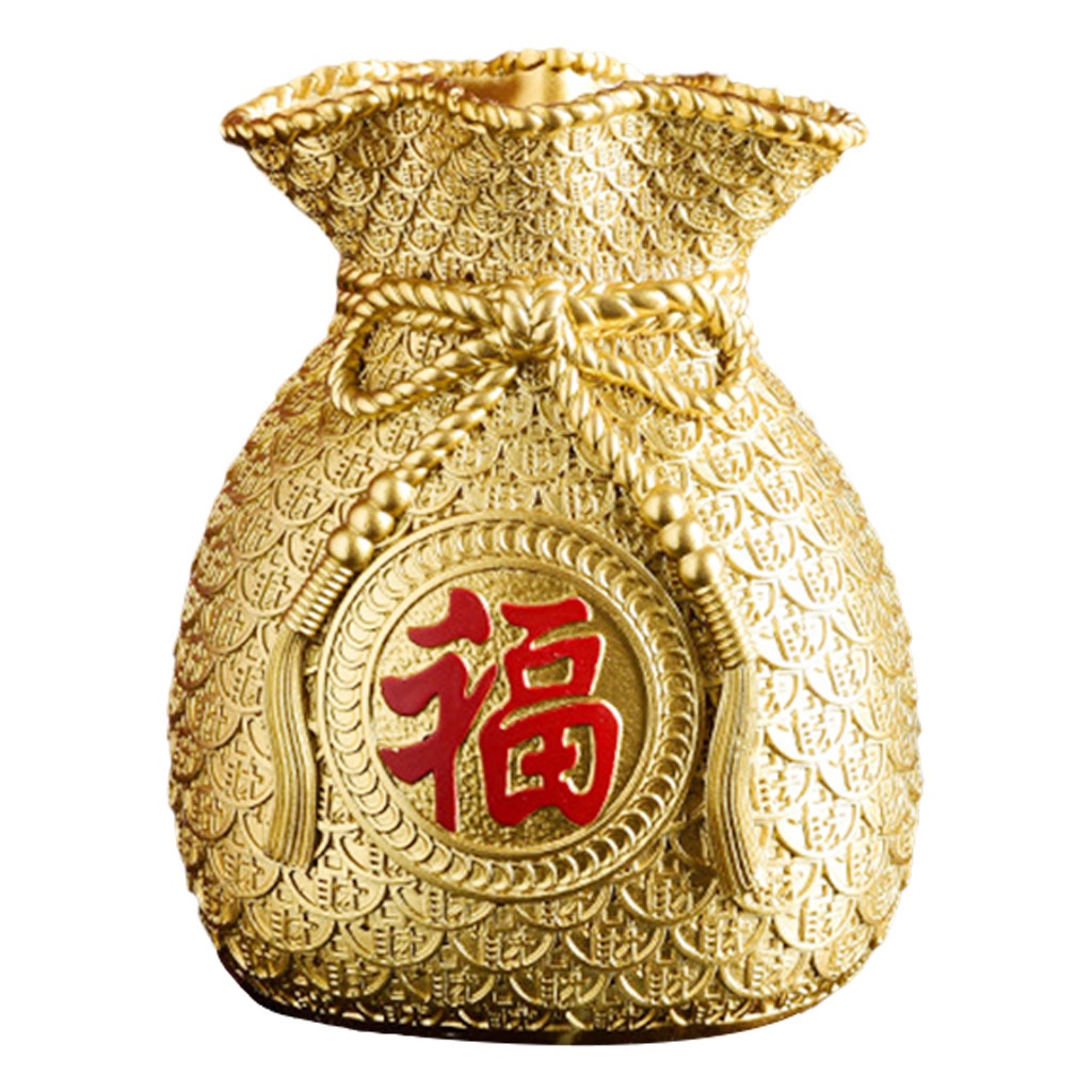 Chậu hoa phong thủy hình túi tiền phong cách Trung Hoa dùng trang trí văn phòng/tiệc cưới