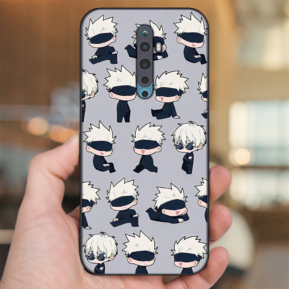 Ốp lưng Oppo Reno 2F viền đen in hình Satoru Jujutsu Kaisen