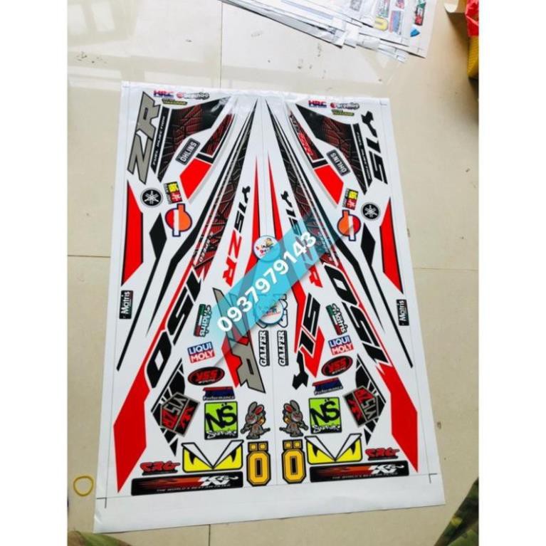 #Tem xe #exciter 150 trắng đỏ đen 3 lớp ko bay màu