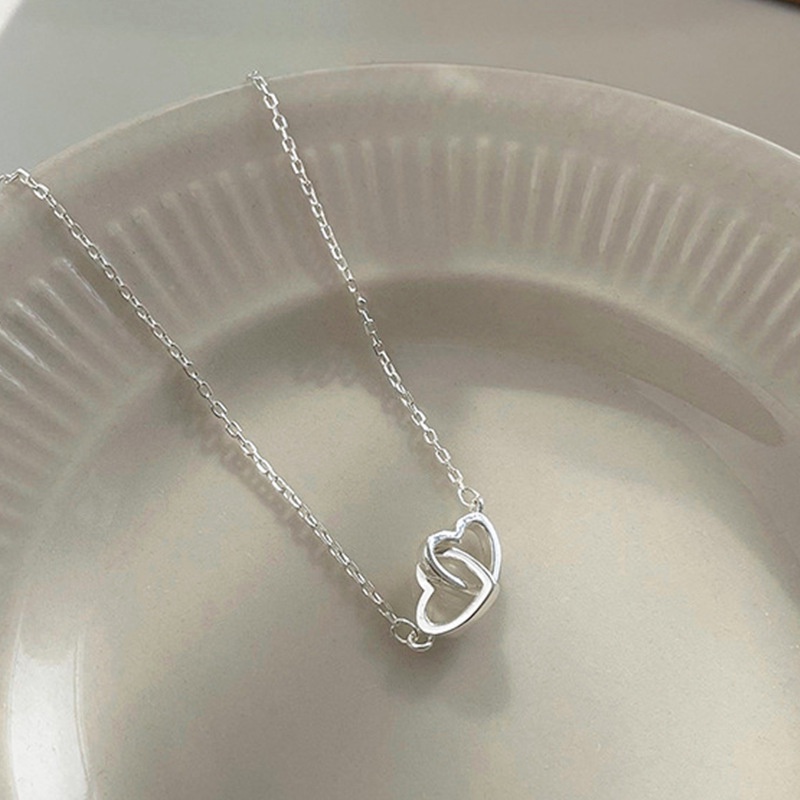 Vòng Tay Mạ Bạc Hình Trái Tim Đôi Có Thể Điều Chỉnh Kích Thước Thời Trang Cho Nữ