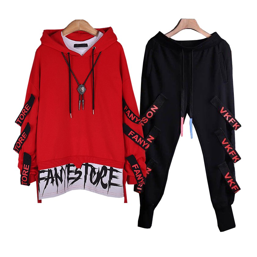 Bộ Đồ Thu Đông Nam Áo Hoodies Phối Dây Chữ Kết Hợp Với Quần Jogger Bo Gấu Cá Tính SEPTEMBERGIRL1989 SET NAM 9000080C