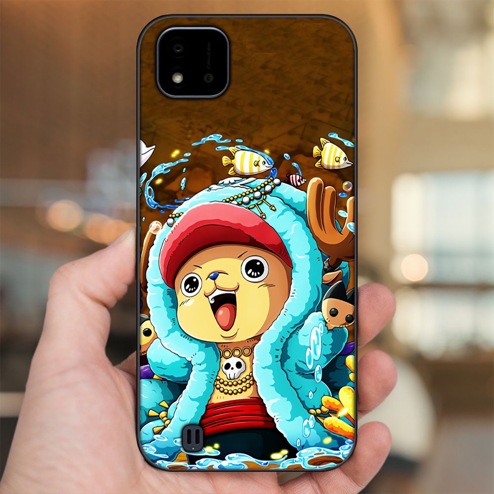 Ốp lưng Realme C11 2021, C20 viền đen in hình Chopper One Piece Đảo Hải Tặc