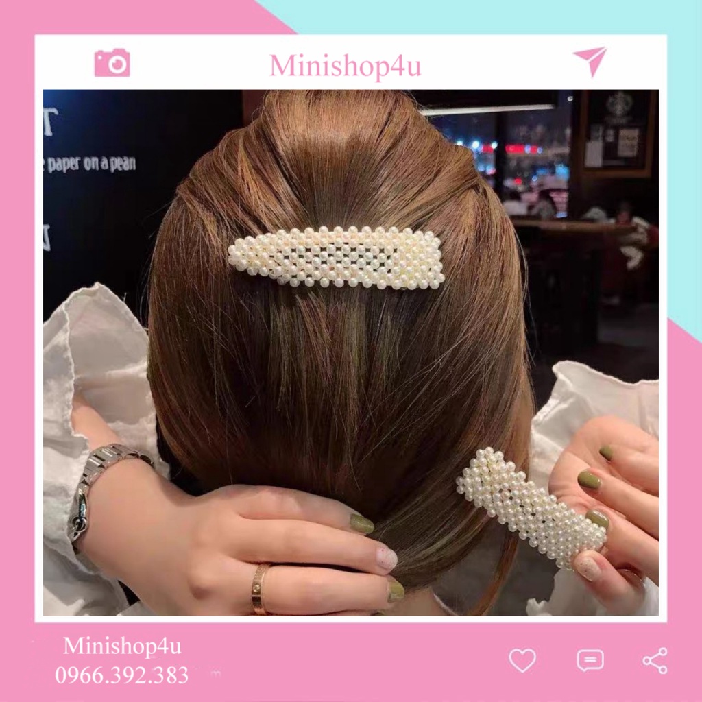 Kẹp Tóc Đính Ngọc Trai Giả Phong Cách Hàn Quốc Xinh Xắn Cho Nữ